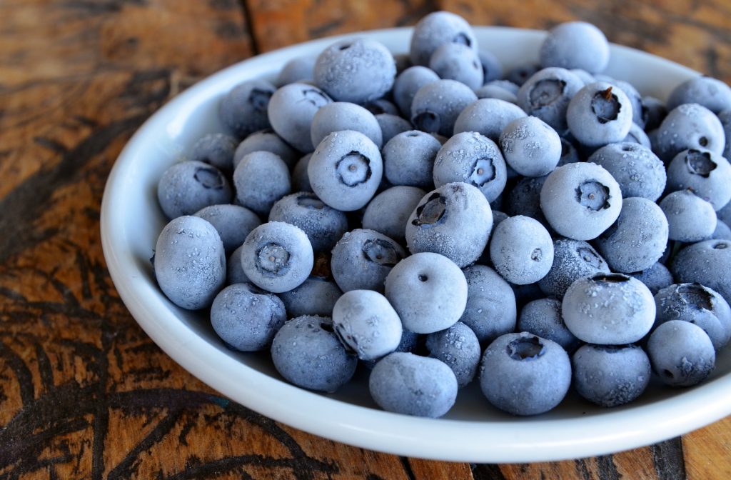 Frozen fruits blue berries for smoothies